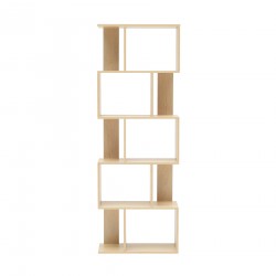 Bookcase Display Unit 5 Tiers Wood Beige Modern Style - Mobili Rebecca