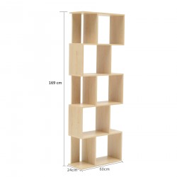 Bibliotheque Etageres Bois Beige Design Moderne - Mobili Rebecca