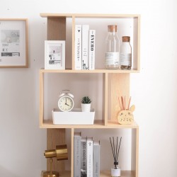 Bookcase Display Unit 5 Tiers Wood Beige Modern Style - Mobili Rebecca