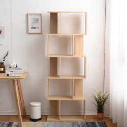 Bibliotheque Etageres Bois Beige Design Moderne - Mobili Rebecca