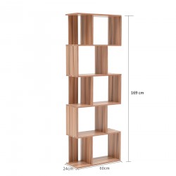 Bibliotheque Etagere 5 Etageres Bois Brun Living - Mobili Rebecca