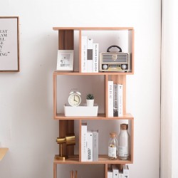 Bücherregal Regal 5 Einlegeböden Holz Braun Stil Modern - Mobili Rebecca