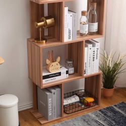 Bücherregal Regal 5 Einlegeböden Holz Braun Stil Modern - Mobili Rebecca