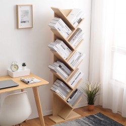 Bookshelf Shelving Unit 10 Tier Wood Light Brown Urban - Mobili Rebecca