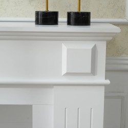 Fireplace Mantelpiece Wood White Retro Style - Mobili Rebecca