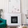 Fireplace Mantelpiece Wood White Retro Style - Mobili Rebecca