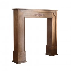 Mobili Rebecca Mantelpiece Fireplace Wood Brown Shabby 100x105x21