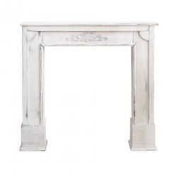 Fire surround in white wood pickled for living room - Mobili Rebecca