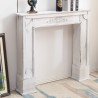 Fire surround in white wood pickled for living room - Mobili Rebecca