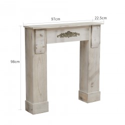 Mobili Rebecca Mantelpiece Fireplace Wood Grey Retro 98x97x22,5