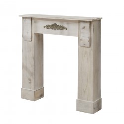 Mobili Rebecca Mantelpiece Fireplace Wood Grey Retro 98x97x22,5