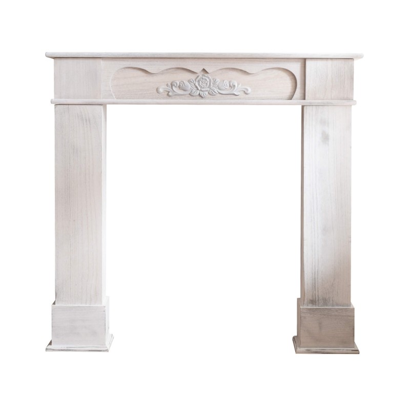 Mobili Rebecca Fireplace Decorative Frame Wood White Classic 99x104x21