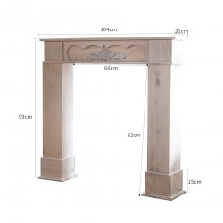 Rebecca Mobili Consola Decoracion Chimenea Madera Blanco Clasico 99x104x21