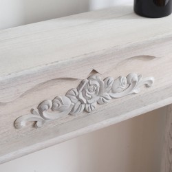 Finto camino shabby chic bianco per salotto romantico - Mobili Rebecca