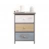 Mobili Rebecca Bedside Table Nightstand 3 Drawers Wood Grey 56x40x29