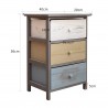 Comodino stile vintage grigio con 3 cassetti colorati - Mobili Rebecca