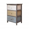 Mobili Rebecca Bedside Table Nightstand 3 Drawers Wood Grey 56x40x29