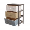 Mobili Rebecca Bedside Table Nightstand 3 Drawers Wood Grey 56x40x29