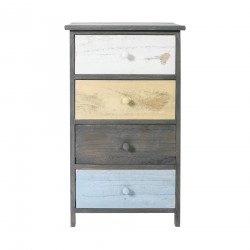 Blue-gray-white-beige vintage shabby chest of drawers - Mobili Rebecca