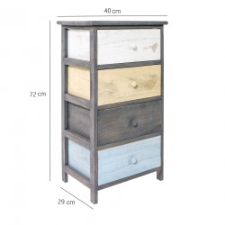 Blue-gray-white-beige vintage shabby chest of drawers - Mobili Rebecca