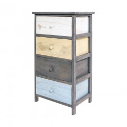 Blue-gray-white-beige vintage shabby chest of drawers - Mobili Rebecca