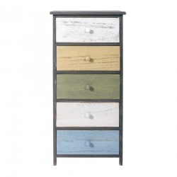 Mobili Rebecca Chest of Drawers Dresser 5 Drawers Wood Grey Retro 87x40x29