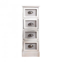 Mobili Rebecca Chest of Drawers Dresser 4 Drawers Wood Grey Vintage 80x29x25