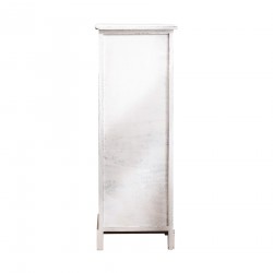 Rebecca Mobili Meuble Chevet 4 Tiroir Bois Blanc Classique 80x29x25