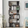 Libreria moderna legno nero con 6 ripiani a scaffale - Mobili Rebecca