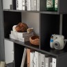 Mobili Rebecca Bookshelf Bookcase Modern Black 6 Shelves Book Cd 190x60x24