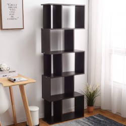 Mobili Rebecca Bookcase Shelving Unit 5 Shelves Mdf Wenge Brown 172,5x60x24,5