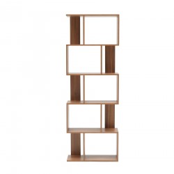 Modern oak brown bookcase with 5 shelves - Mobili Rebecca