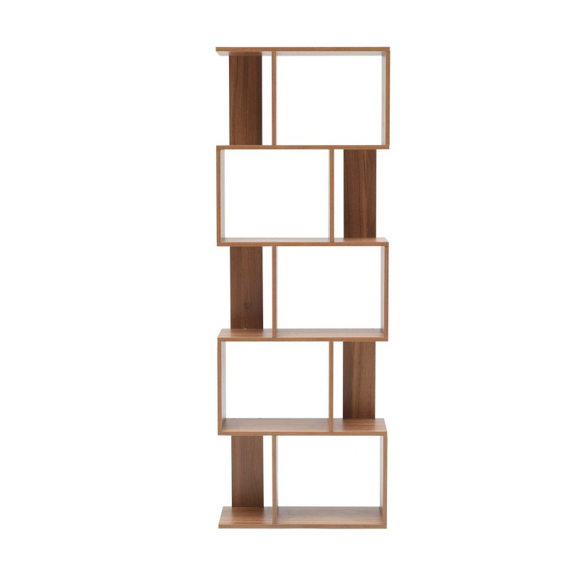 Modern oak brown bookcase with 5 shelves - Mobili Rebecca