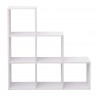 Rebecca Mobili Estantería Libreria Moderna Mdf Blanco 6 Cuartos 97,5x97,5x29