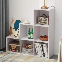 Mobili Rebecca Shelves Cubes Modern Library White Mdf 6 Compartments 97,5x97,5x29