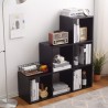 Mobili Rebecca Ladder Bookcase Shelf Black 6 Compartments Mdf Books 97,5x97,5x29