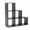 Mobili Rebecca Ladder Bookcase Shelf Black 6 Compartments Mdf Books 97,5x97,5x29