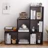 Mobili Rebecca Ladder Bookcase Shelf Black 6 Compartments Mdf Books 97,5x97,5x29