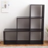 Mobili Rebecca Ladder Bookcase Shelf Black 6 Compartments Mdf Books 97,5x97,5x29