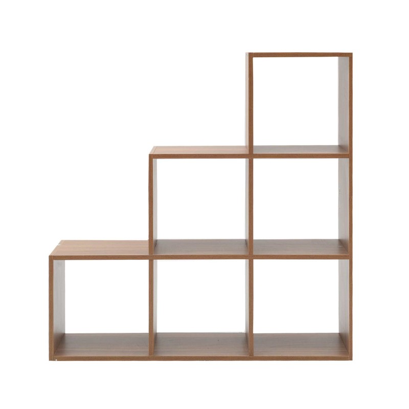 Mobili Rebecca Ladder Bookcase Mdf 6 Compartments Brown Modern 97,5x97,5x29