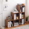 Mobili Rebecca Ladder Bookcase Mdf 6 Compartments Brown Modern 97,5x97,5x29