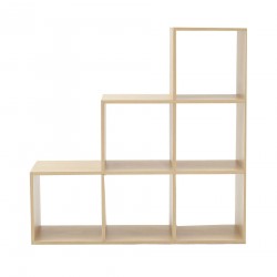 Rebecca Mobili Bücherregal Treppenregal 6 Ablagen Holz Braun 97,5x97x5x29