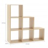 Mobili Rebecca Ladder Bookcase Bookshelf Modern 6 Compartments 97,5x97,5x29