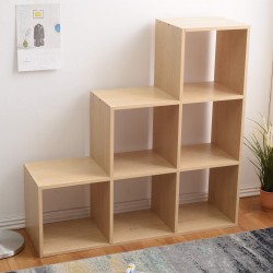 Rebecca Mobili Bücherregal Treppenregal 6 Ablagen Holz Braun 97,5x97x5x29