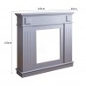 Mobili Rebecca Fireplace Fire Sorround Wood Light Grey Bedroom 100x109x26