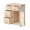 Rebecca Mobili Cajonera Blanco Madera Natural 4 Cajones 1 Puerta 70x60x30