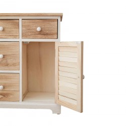 Credenza multiuso in legno bianco e marrone chiaro - Mobili Rebecca