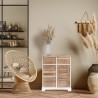 Credenza multiuso in legno bianco e marrone chiaro - Mobili Rebecca