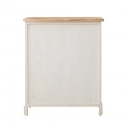 Credenza multiuso in legno bianco e marrone chiaro - Mobili Rebecca