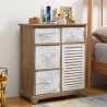 Mobili Rebecca Cabinet Sideboard White Gray 4 Drawers 1 Door Wood Retro 70x60x30